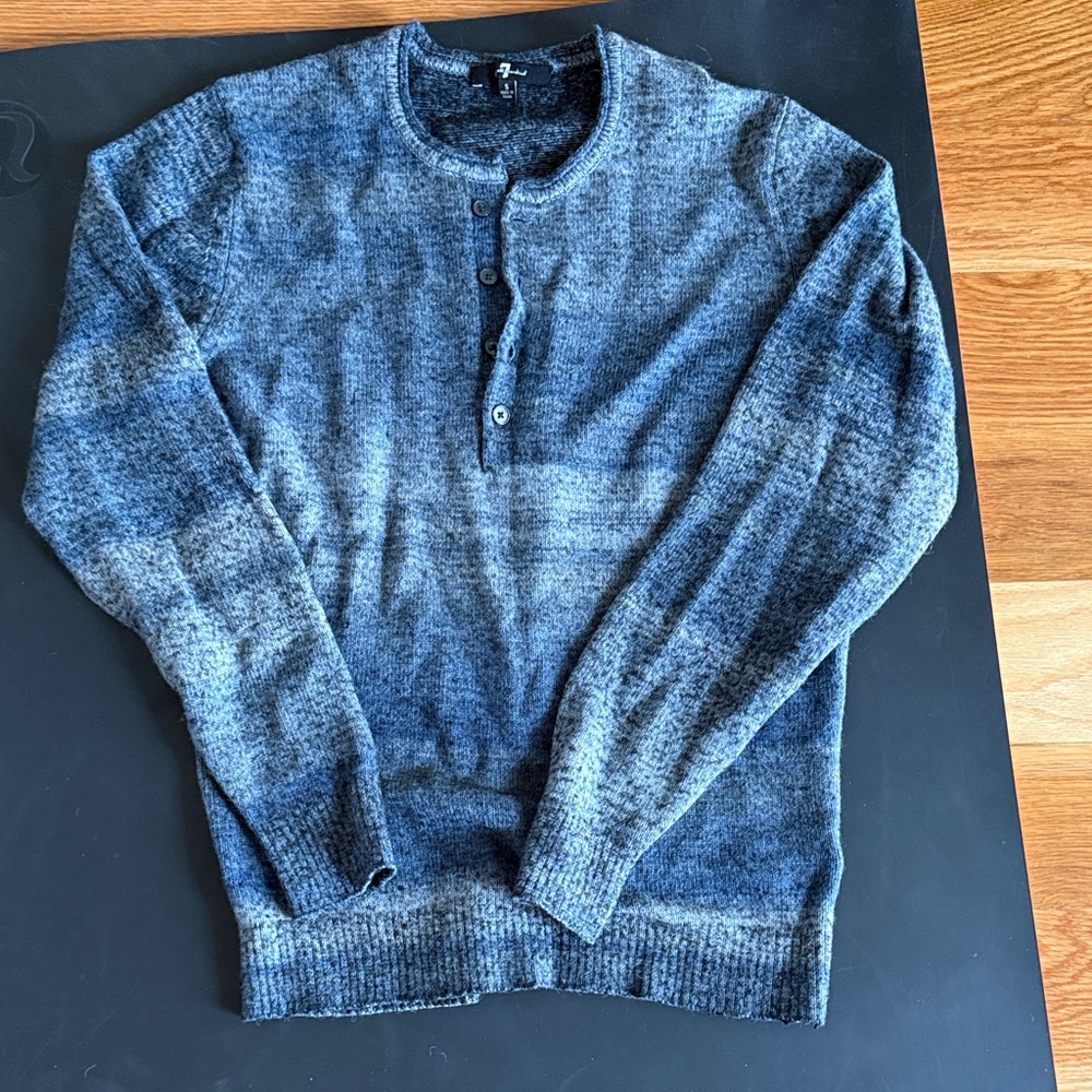 7 for all mankind Men's Blue Sweater